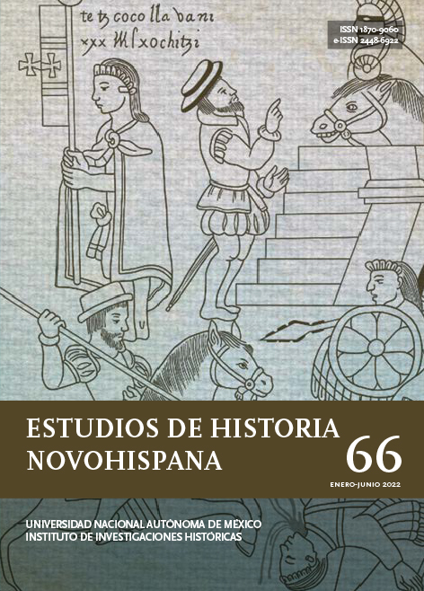 Cubierta del número 66 de Estudios de Historia Novohispana