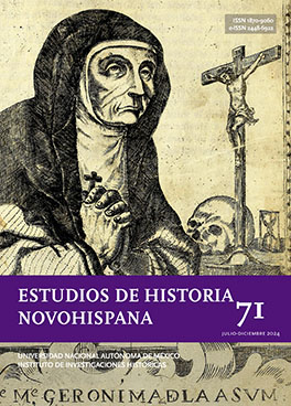 portada del número 71 de Estudios de Historia Novohispana